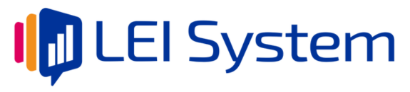 Dette billede viser logoet for LEI System, en betroet og officiel LEI-registreringsagent.